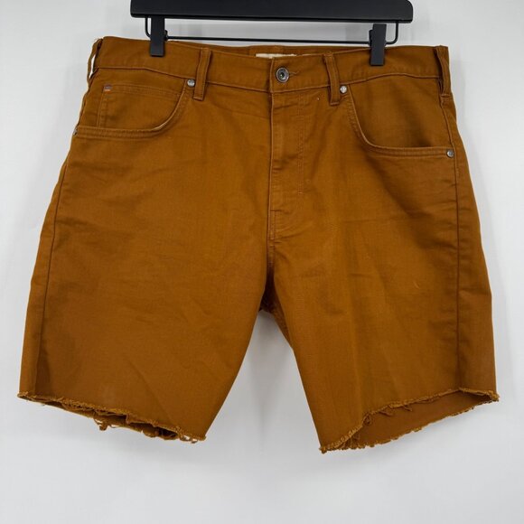 Patagonia men's size 36 were straight fit cut off raw hem worn in brown twill je - Picture 1 of 15